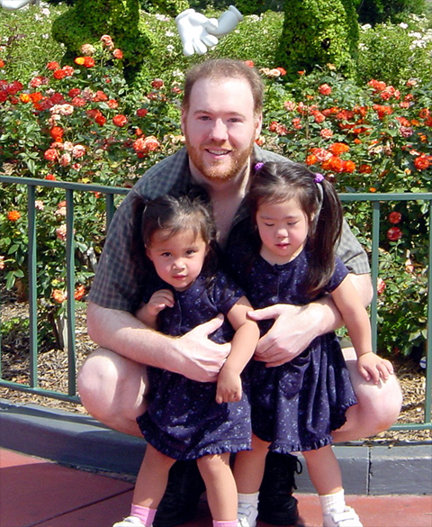 Robert Stanek and his daughters
