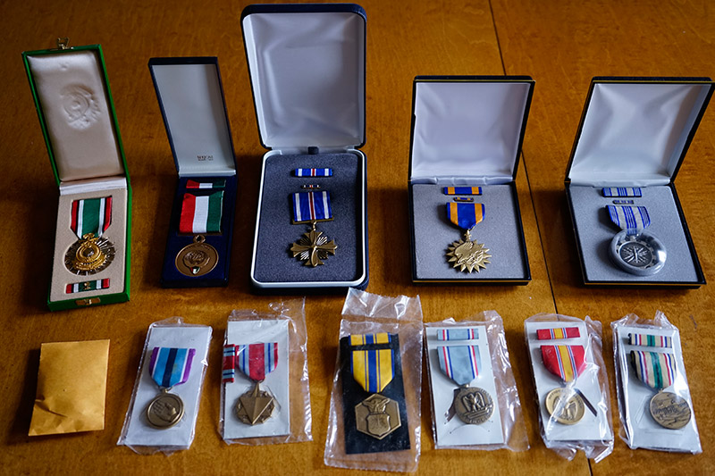 The military honorsand medals of Robert Stanek.